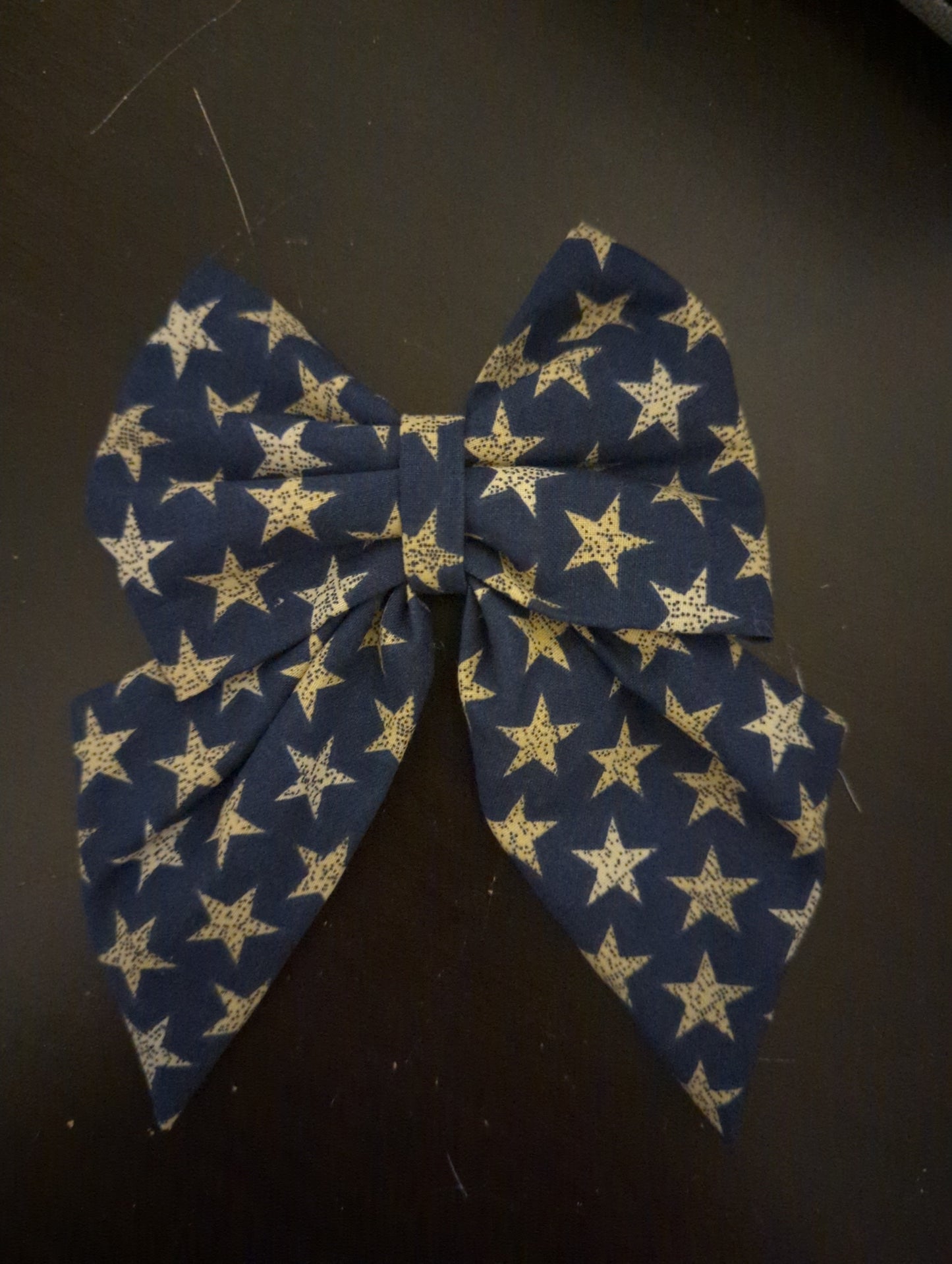 Blue with white stars bow - large