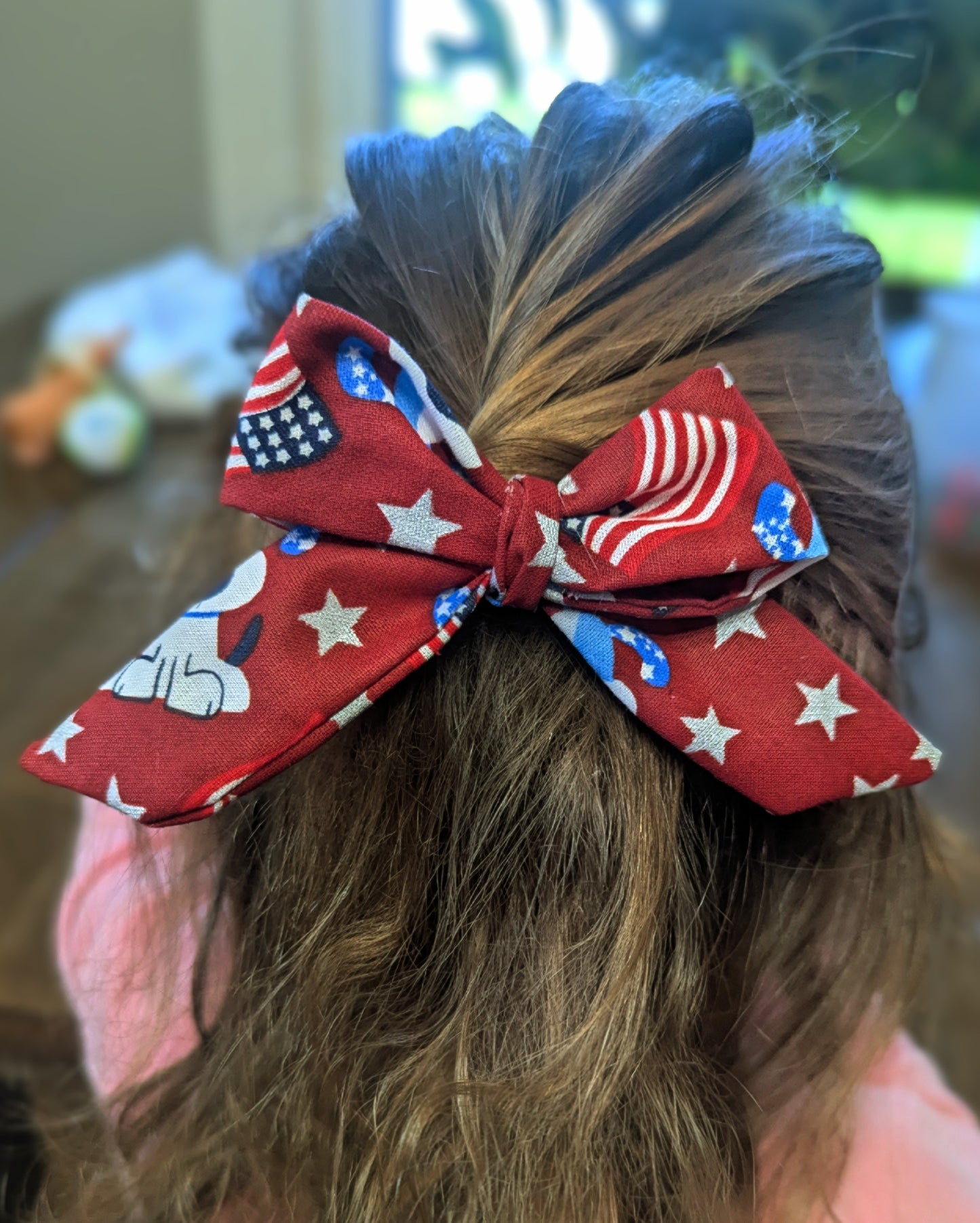 Fourth of July fabric Bow-small