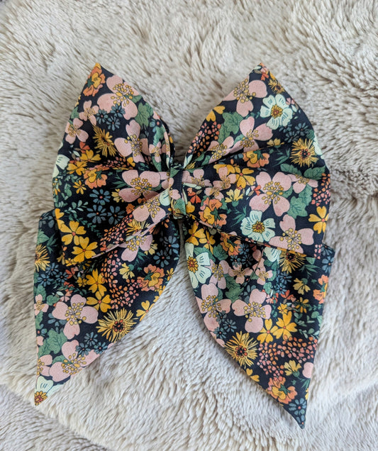 Fall Flowers Bow -large