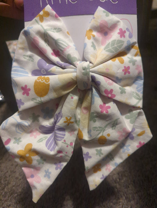 Spring Flowers bow -large