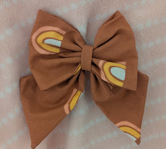 Warm Rainbow bow -medium