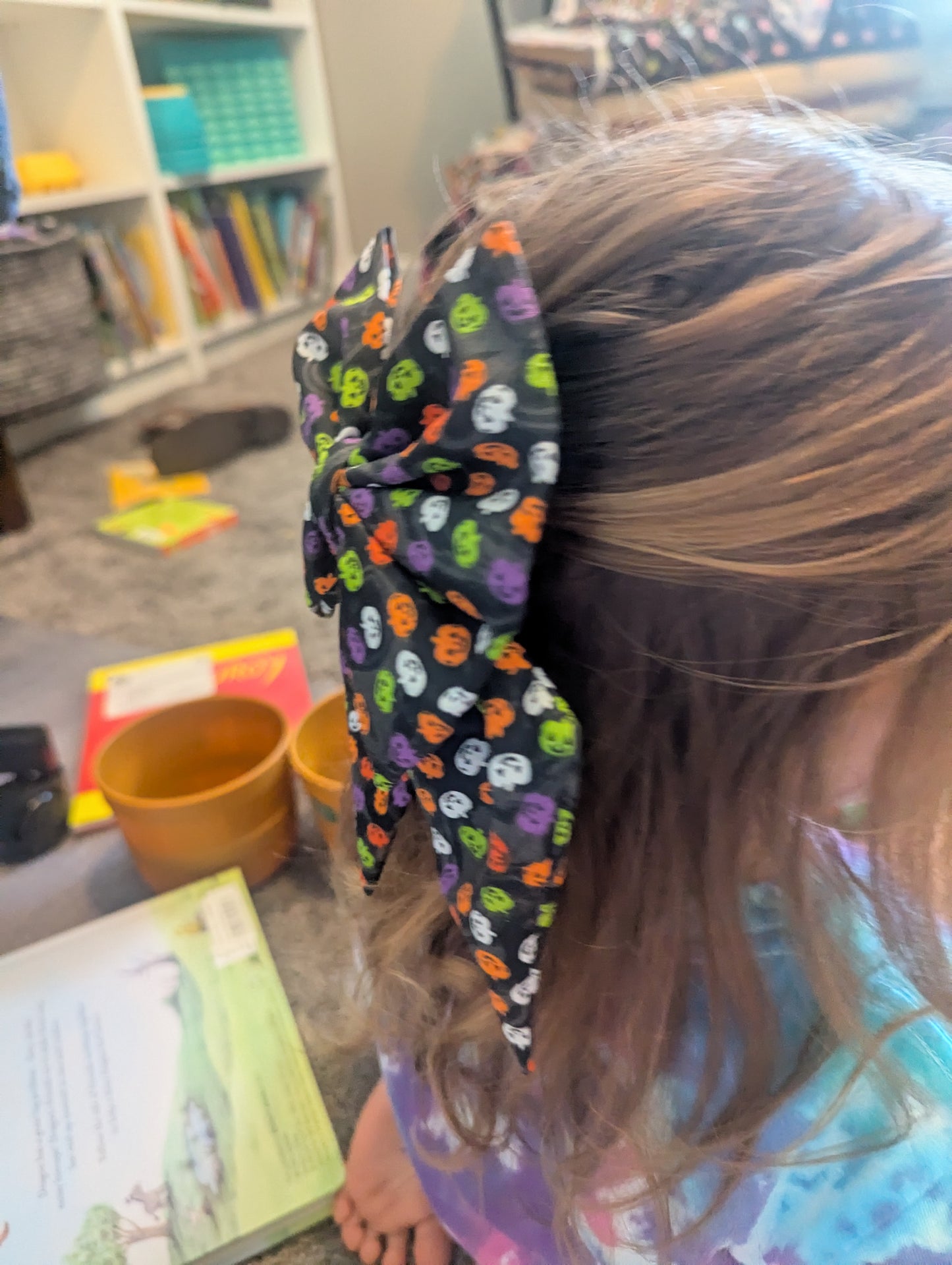 Jack-o'-lantern Night Bow-Large