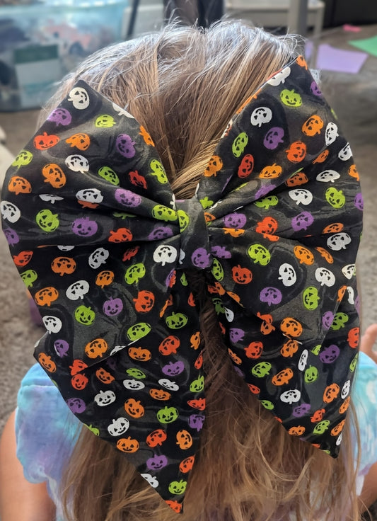 Jack-o'-lantern Night Bow-Large