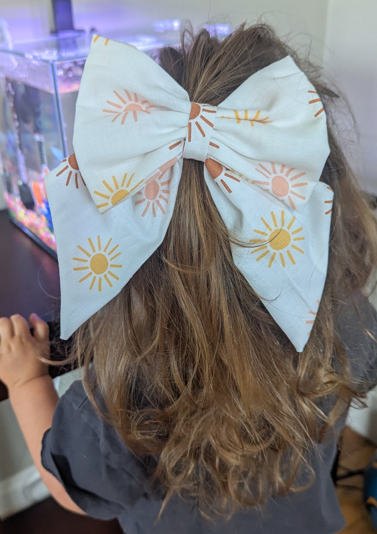 Sunshine fabric bow -medium